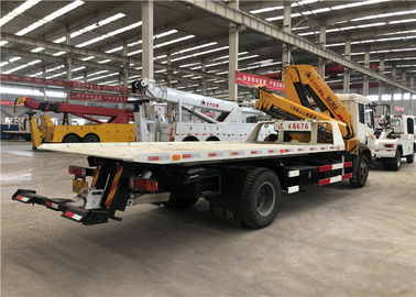 Euro 3 Multi-purpose wrecker/5 ton flatbed wrecker tow truck mounted crane