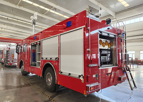 Six Seats Lighting Fire Truck with 12 Meter Lift Light Tower for Night Rescue