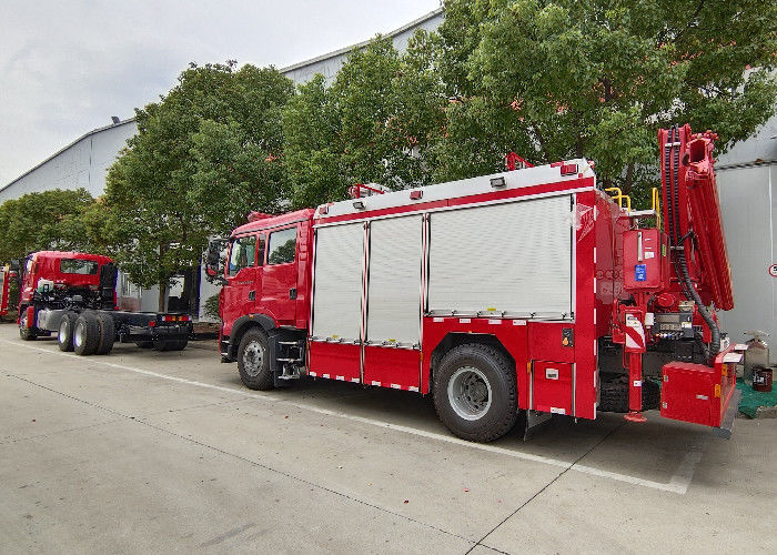 4 Section Ladders 4x2 Drive 100Km/h Emergency Rescue Vehicle with HIAB Crane