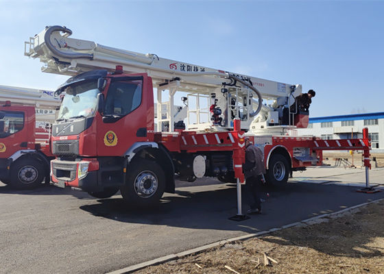 camion dei vigili del fuoco di scala aerea telecomandato di salvataggio di altezza di lavoro di 70m 8x4 32350kg